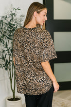Load image into Gallery viewer, Feline Fine Ribbed Knit Relaxed Tee in Mocha

