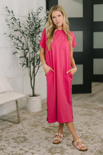 Load image into Gallery viewer, Fix You Right Up Short Sleeve Midi Dress in Hot Pink
