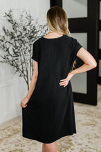 Load image into Gallery viewer, Flatter Me Later Relaxed Dress in Black
