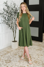 Load image into Gallery viewer, Flatter Me Later Relaxed Dress in Moss
