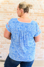 Load image into Gallery viewer, Floral Goals Blouse in Royal
