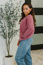 Load image into Gallery viewer, For the Experience Relaxed Pullover in Cabernet
