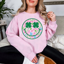 Load image into Gallery viewer, Shamrock Smiley Graphic Sweatshirt
