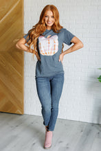 Load image into Gallery viewer, Gingham Pumpkin With Bow Graphic Tee
