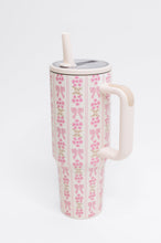 Load image into Gallery viewer, Girly Girl Bow and Floral Tumbler

