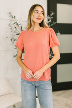 Load image into Gallery viewer, Grace &amp; Virtue Balloon Sleeve Blouse in Coral
