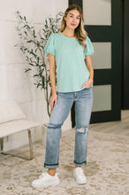 Load image into Gallery viewer, Grace &amp; Virtue Balloon Sleeve Blouse in Mint
