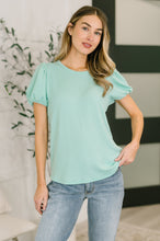 Load image into Gallery viewer, Grace &amp; Virtue Balloon Sleeve Blouse in Mint

