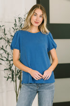 Load image into Gallery viewer, Grace &amp; Virtue Balloon Sleeve Blouse in Ocean Blue
