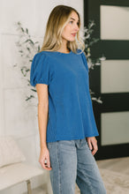 Load image into Gallery viewer, Grace &amp; Virtue Balloon Sleeve Blouse in Ocean Blue

