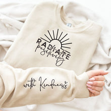 Load image into Gallery viewer, Radiate Positivity Graphic Sweatshirt in Three Colors
