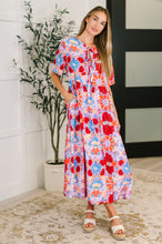 Load image into Gallery viewer, PREORDER: Half Sleeve Poplin Woven Dress in Pink and Blue Floral
