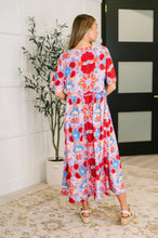 Load image into Gallery viewer, PREORDER: Half Sleeve Poplin Woven Dress in Pink and Blue Floral
