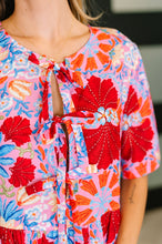 Load image into Gallery viewer, PREORDER: Half Sleeve Poplin Woven Dress in Pink and Blue Floral
