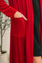 Load image into Gallery viewer, Happy Hours Long Velvet Cardigan
