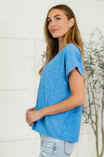 Load image into Gallery viewer, Heathered Harmony Basic Tee in Ocean Blue
