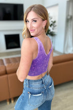 Load image into Gallery viewer, When and Where Reversible Ribbed Cropped Tank in Purple
