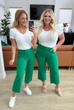 Load image into Gallery viewer, Lisa High Rise Control Top Wide Leg Crop Jeans in Kelly Green
