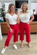 Load image into Gallery viewer, Lisa High Rise Control Top Wide Leg Crop Jeans in Red
