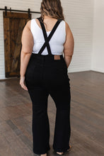 Load image into Gallery viewer, Imogene Control Top Retro Flare Overalls in Black
