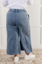 Load image into Gallery viewer, In or Out Wide Leg Cropped Pants in Dusty Blue
