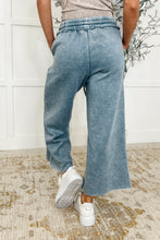 Load image into Gallery viewer, In or Out Wide Leg Cropped Pants Dusty Blue
