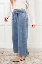 Load image into Gallery viewer, In or Out Wide Leg Cropped Pants in Dusty Blue
