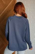 Load image into Gallery viewer, It&#39;s The Little Things Relaxed Scuba Pullover in Blue Indigo
