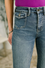 Load image into Gallery viewer, Jackie Mid Rise Flare Jean with Front Flap Pockets

