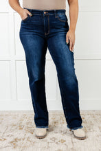 Load image into Gallery viewer, Jacqueline Mid Rise Frayed Hem Straight Leg Jean
