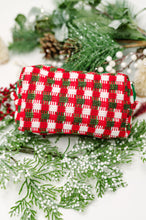 Load image into Gallery viewer, Jolly Holiday Textured Woven Zip Bag
