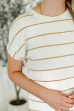 Load image into Gallery viewer, Jump Into It Textured Knit Top in Mocha Stripe
