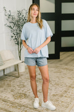 Load image into Gallery viewer, Just Like That Relaxed Heather Tee in Blue
