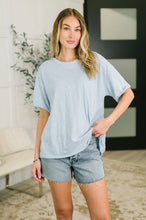 Load image into Gallery viewer, Just Like That Relaxed Heather Tee in Blue
