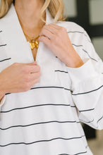 Load image into Gallery viewer, Just My Stripe Zipper Top
