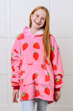 Load image into Gallery viewer, Kids Oversized Hoodie Blanket in Strawberry
