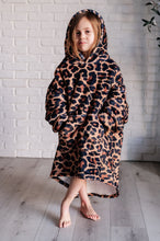 Load image into Gallery viewer, Kids Oversized Hoodie Blanket in Leopard
