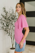 Load image into Gallery viewer, PREORDER: Kimono Sleeve Knit Blouse in Fuchsia

