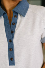 Load image into Gallery viewer, Knowing Me Collared Henley Top
