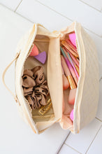 Load image into Gallery viewer, Large Capacity Quilted Makeup Bag in Cream
