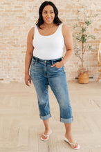 Load image into Gallery viewer, Laura Mid Rise Cuffed Skinny Capri Jeans
