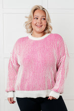 Load image into Gallery viewer, Least High Maintenance Contrast Trim Sweater in Pink
