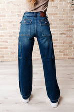 Load image into Gallery viewer, Leila High Rise Cargo Straight Jeans
