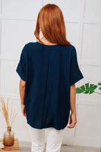 Load image into Gallery viewer, Let&#39;s Get Down to Business V-Neck Blouse in Navy
