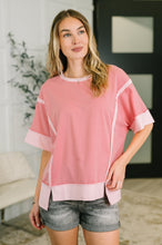Load image into Gallery viewer, Like Two Old Friends Exposed Seam Top in Pink
