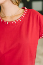 Load image into Gallery viewer, Little Details Trim Detail Top in Ruby
