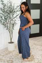 Load image into Gallery viewer, Live Your Best Life Floral Jumpsuit in Blue Floral
