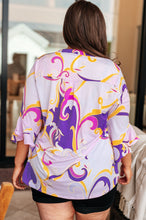 Load image into Gallery viewer, Lizzy Bell Sleeve Top in Regal Lavender and Gold
