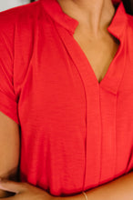 Load image into Gallery viewer, Lizzy Bloom Split Neck Blouse in Red
