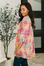 Load image into Gallery viewer, Lizzy Cardigan in Pink and Orange Floral Abstract
